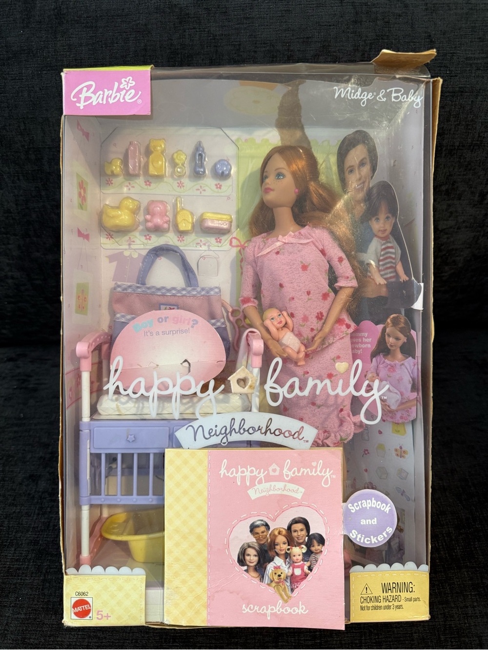 Barbie Happy Family Neighborhood Midge & Baby Doll Set - Pink, Purple, Yellow